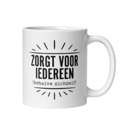 zorgt voor iedereen mok